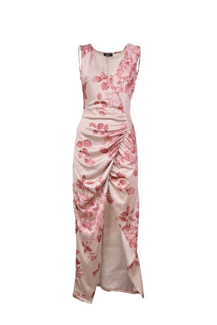 Abito a stampa floreale lurex