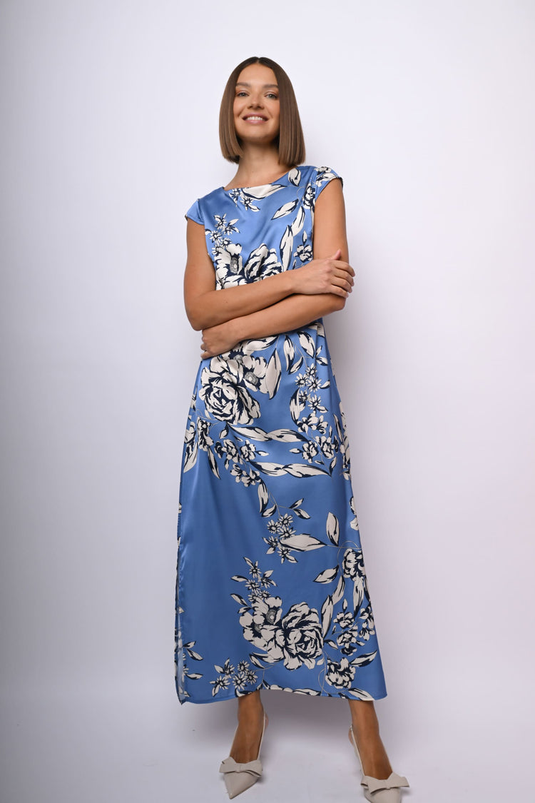 Abito lungo a stampa floreale