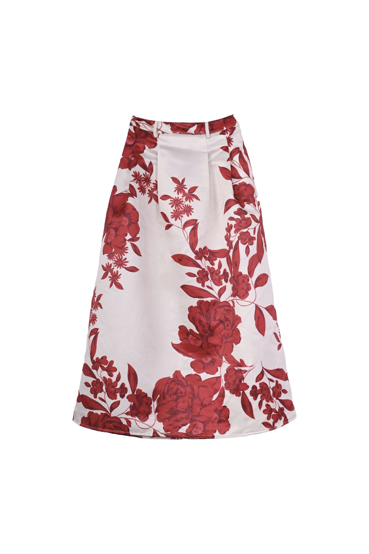 Gonna midi a stampa floreale