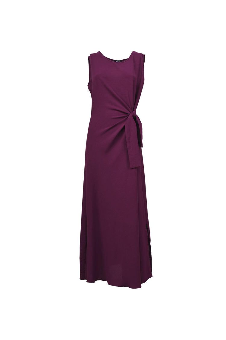 Abito lungo con fiocco laterale