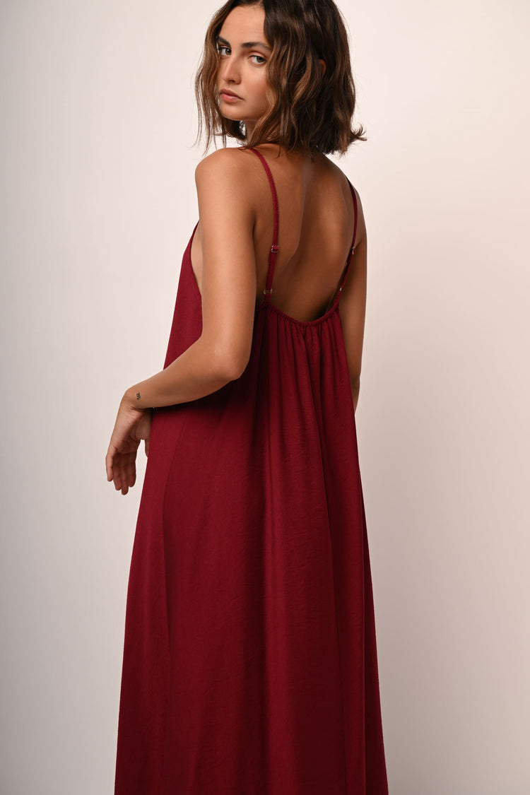 Abito lungo misto viscosa