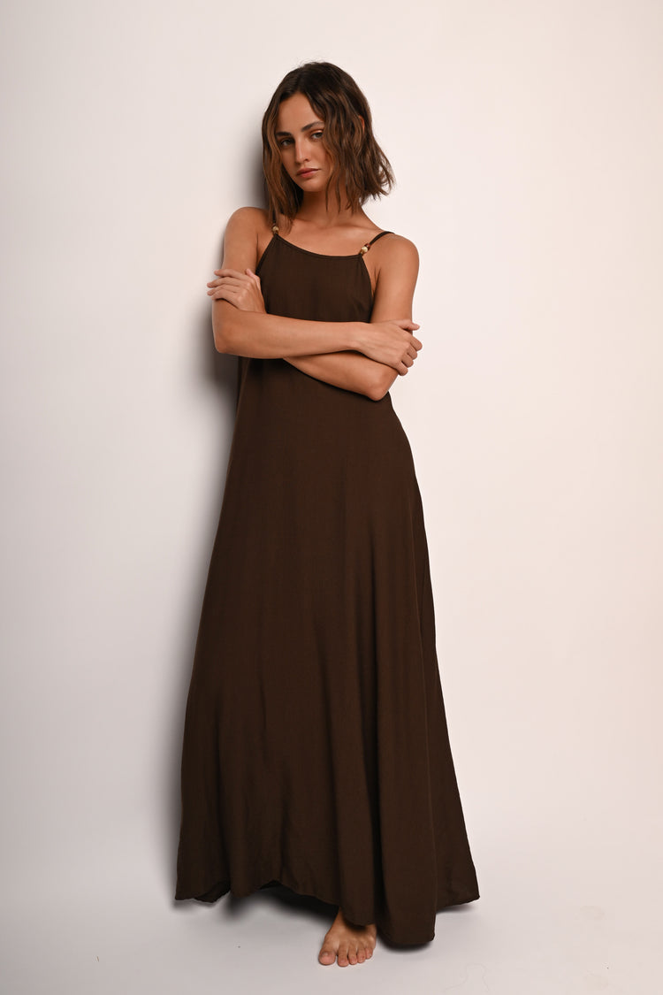 Abito lungo misto viscosa