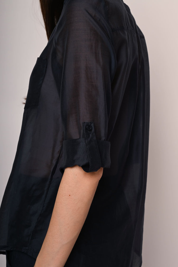 Camicia in mussola con taschino