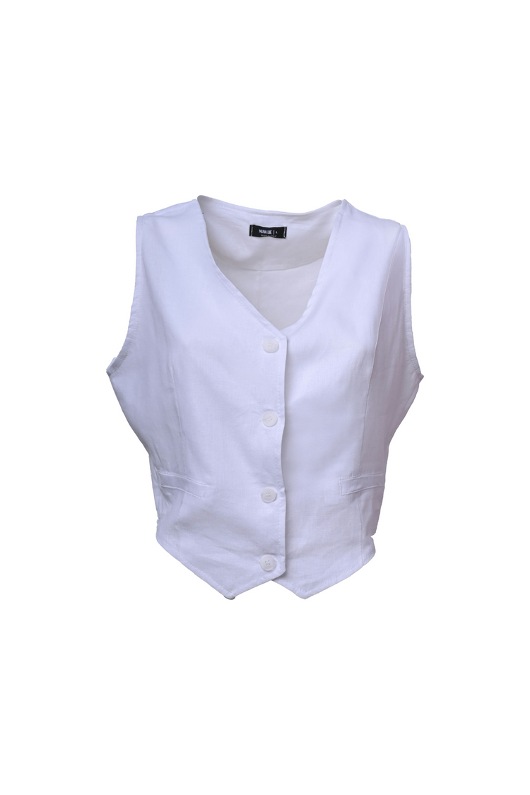 Gilet in lino e viscosa