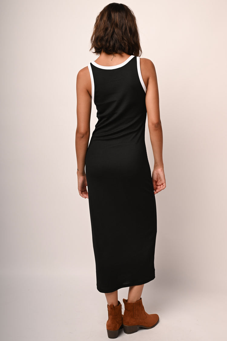 Abito midi in maglia a costine