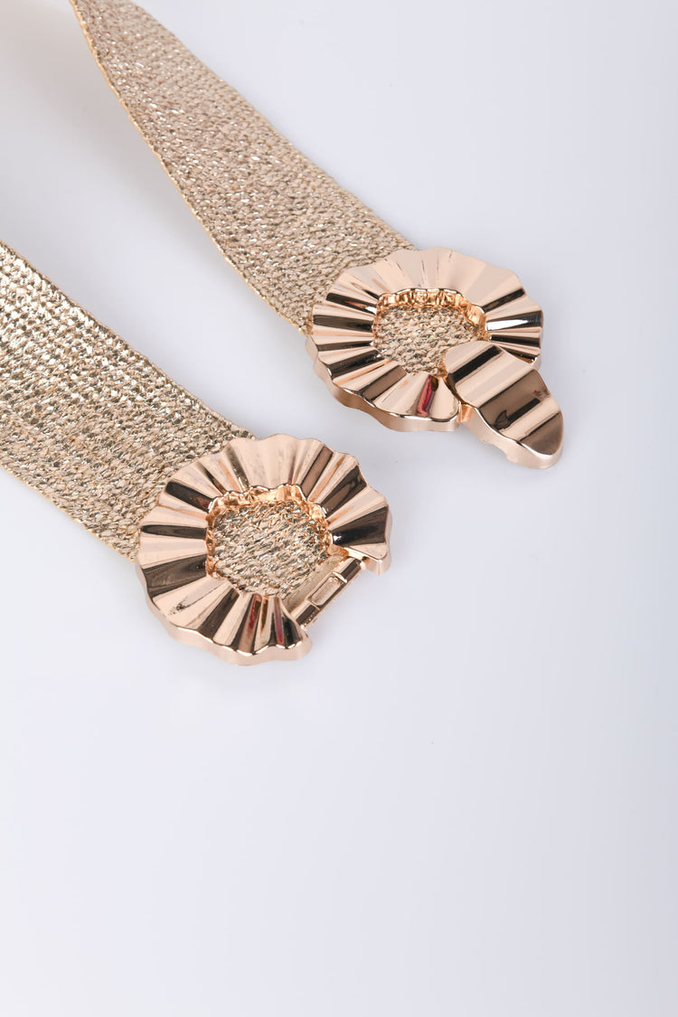 Cintura elastica con doppia fibbia tonda