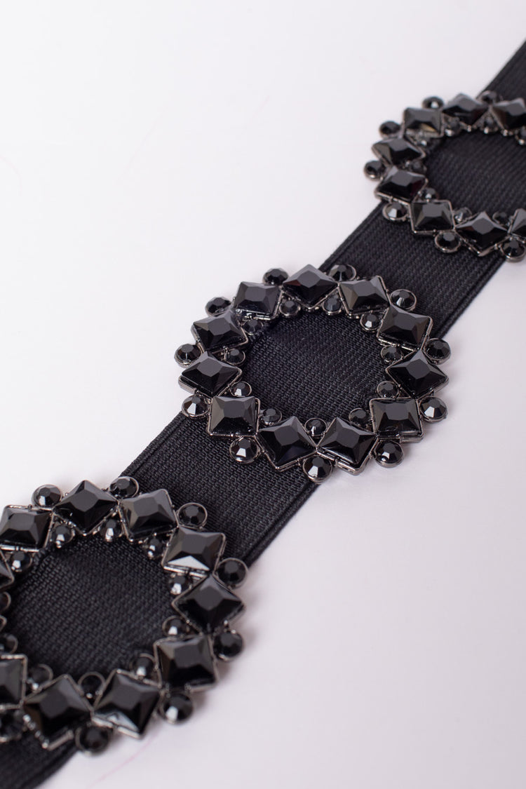 Cintura elastica con fibbie gioiello