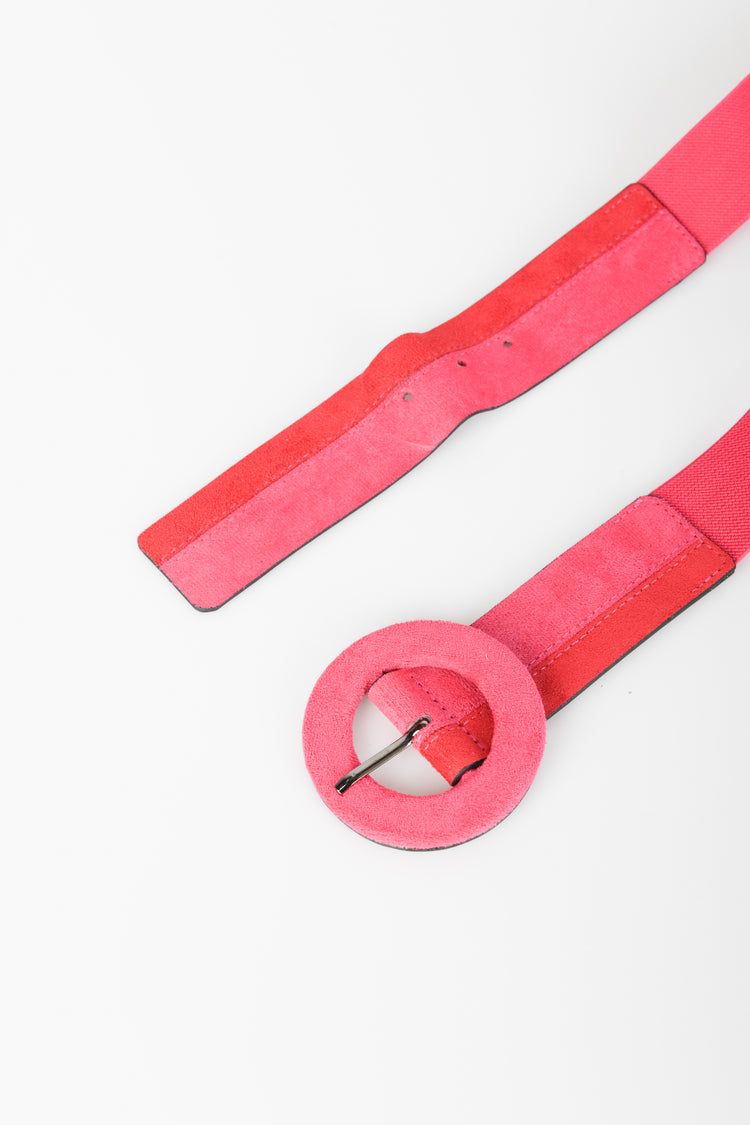 Cintura bicolore con fibbia tonda