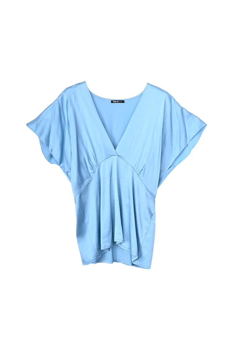 Blusa in raso con scollo a V