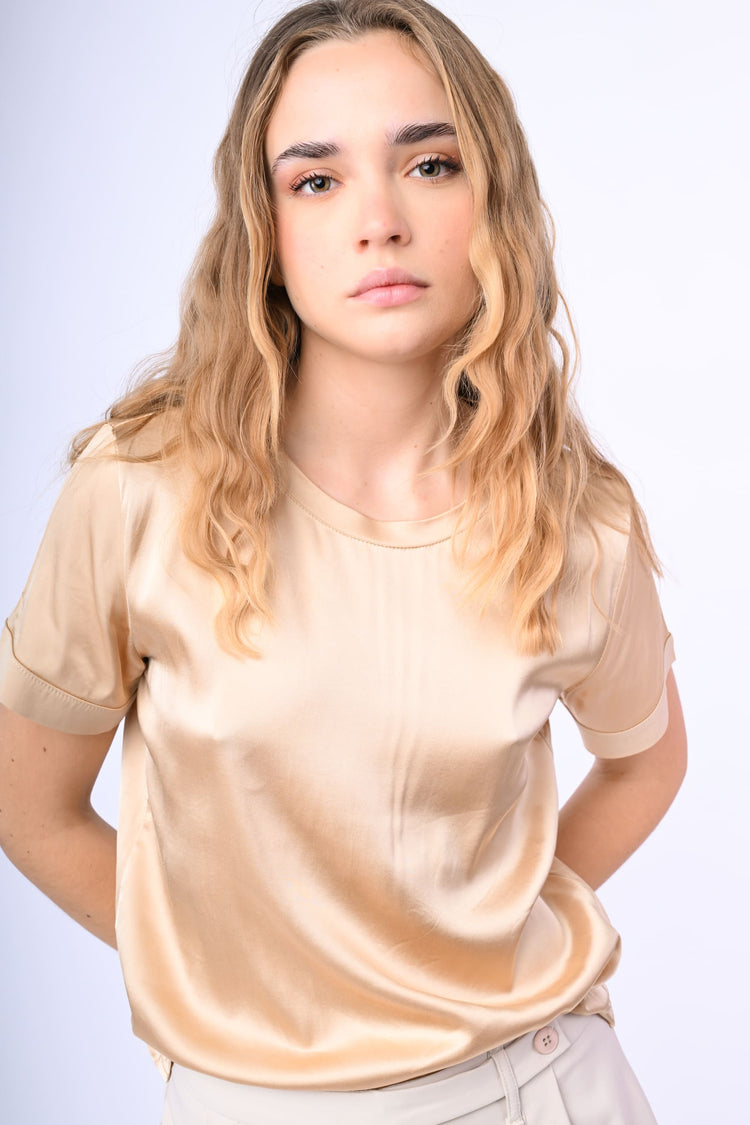 T-shirt in raso di viscosa