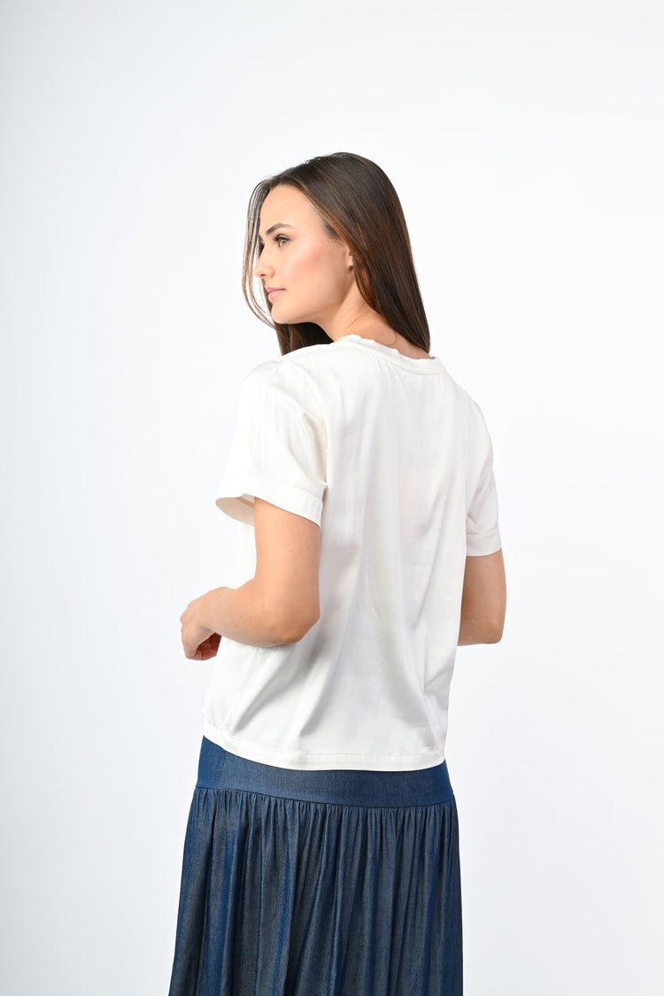 T-shirt in raso di viscosa