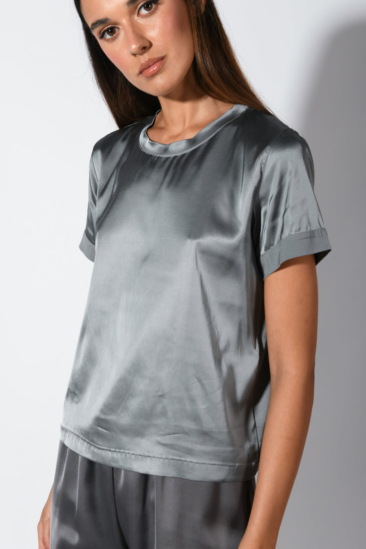 T-shirt in raso di viscosa