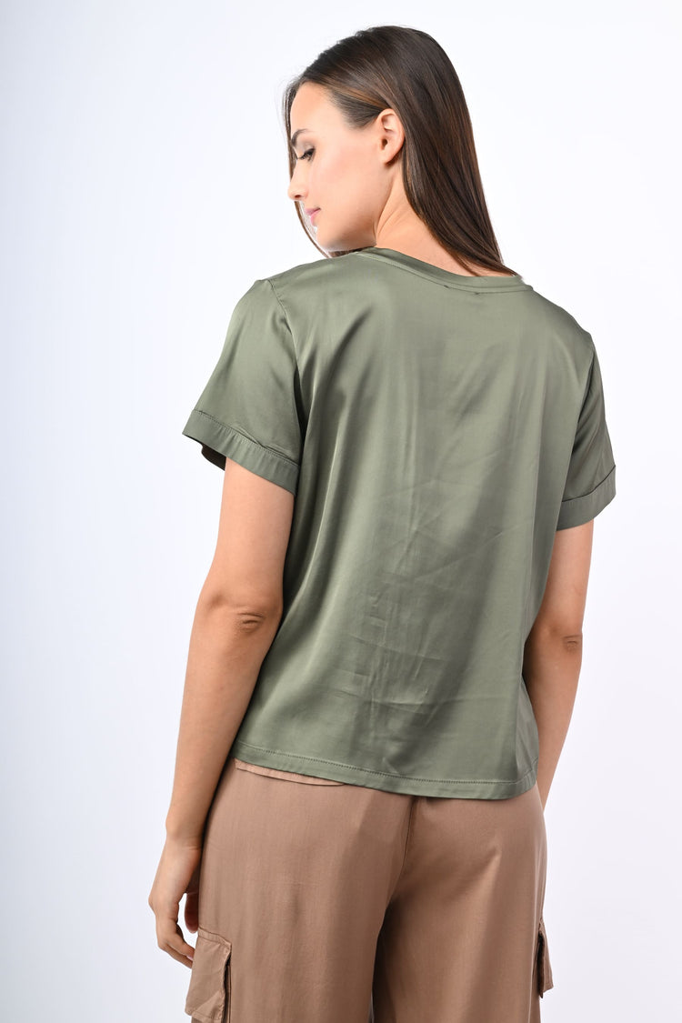 T-shirt in raso di viscosa