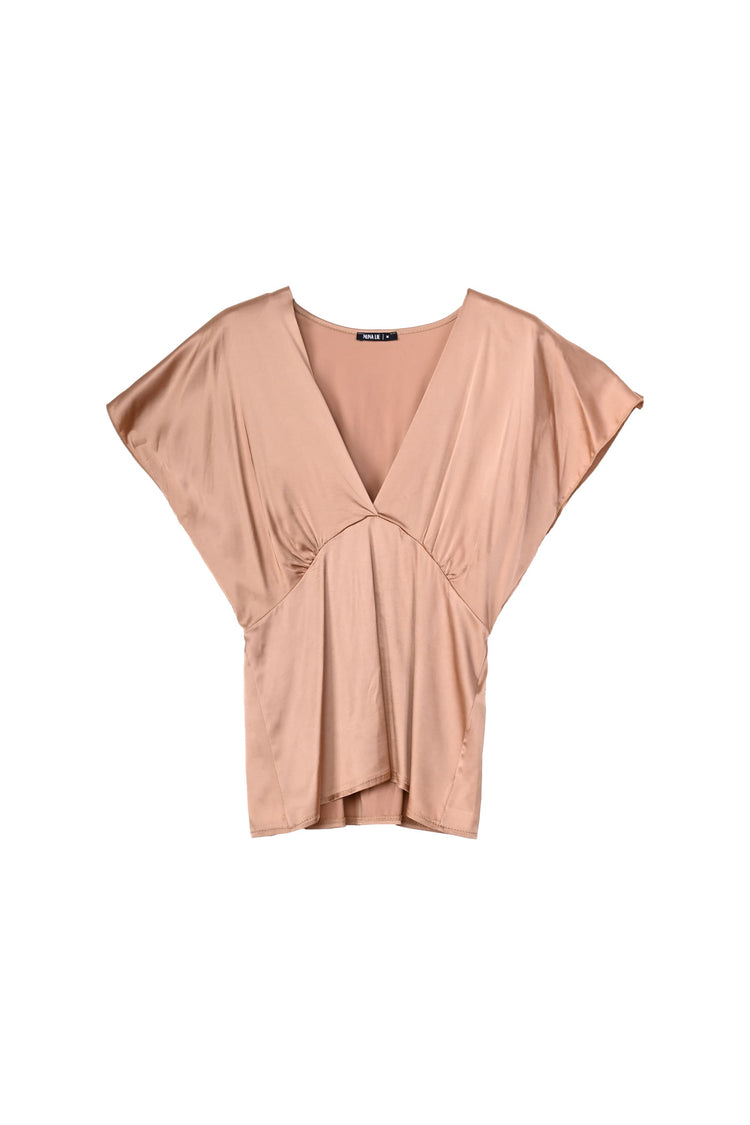 Blusa in raso con scollo a V