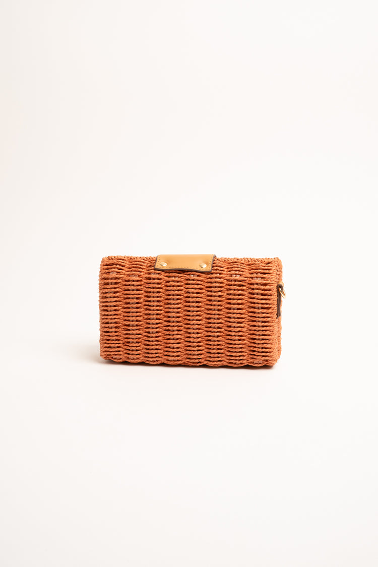 Borsa piccola paglia rigida con alamaro