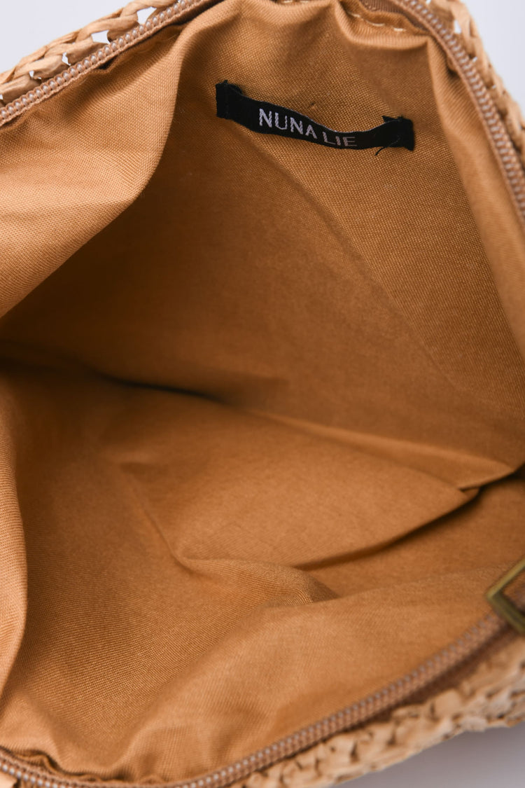 Pochette in paglia intrecciata