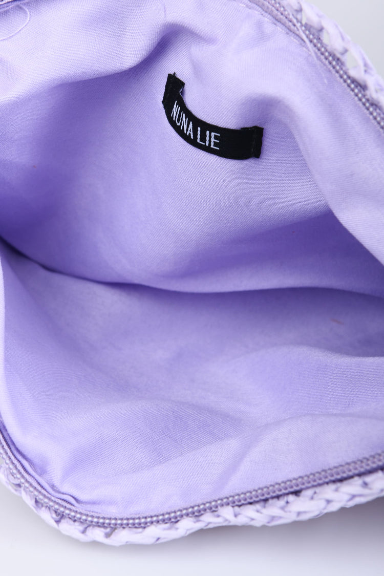 Pochette in paglia intrecciata