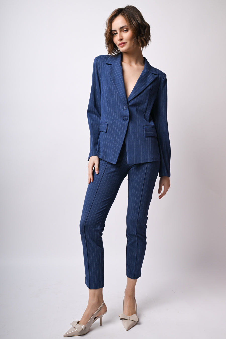 Pantaloni slim-fit gessati – Nunalie