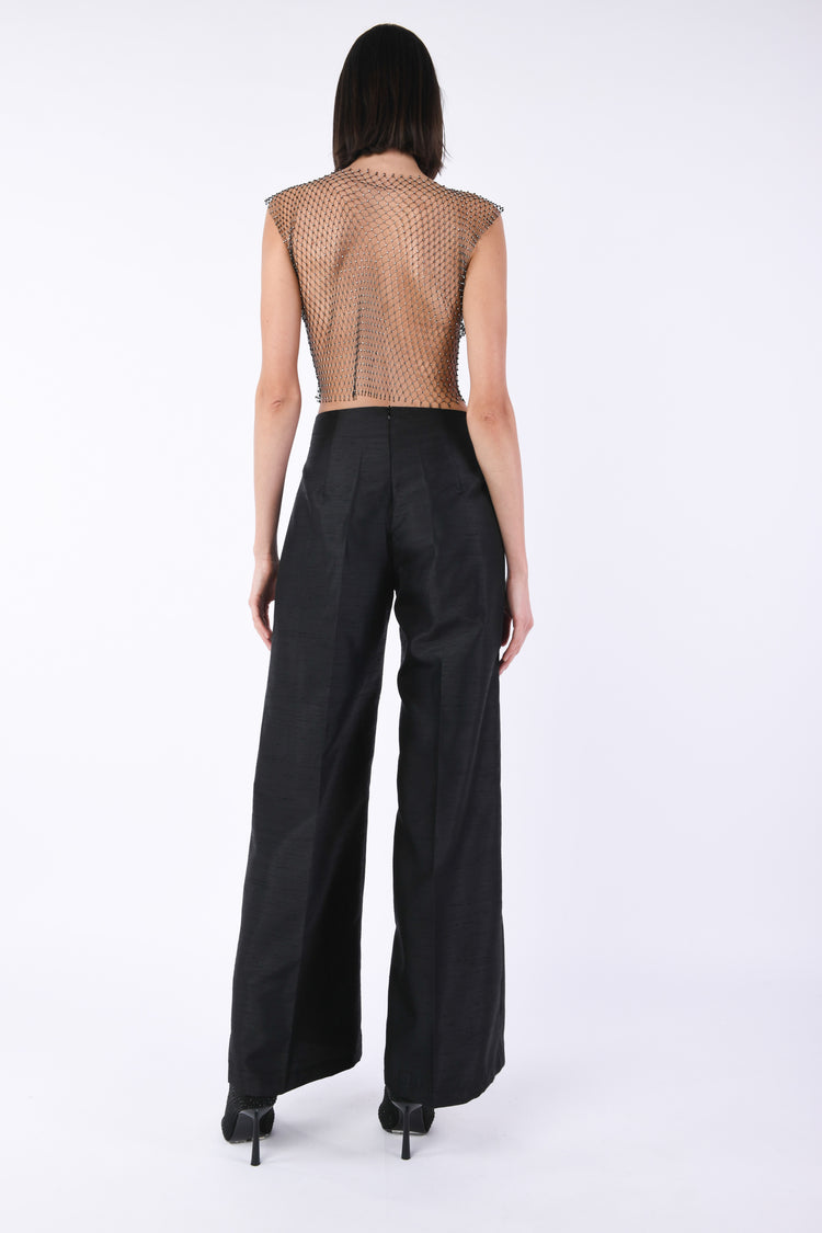 Pantaloni palazzo in shantung