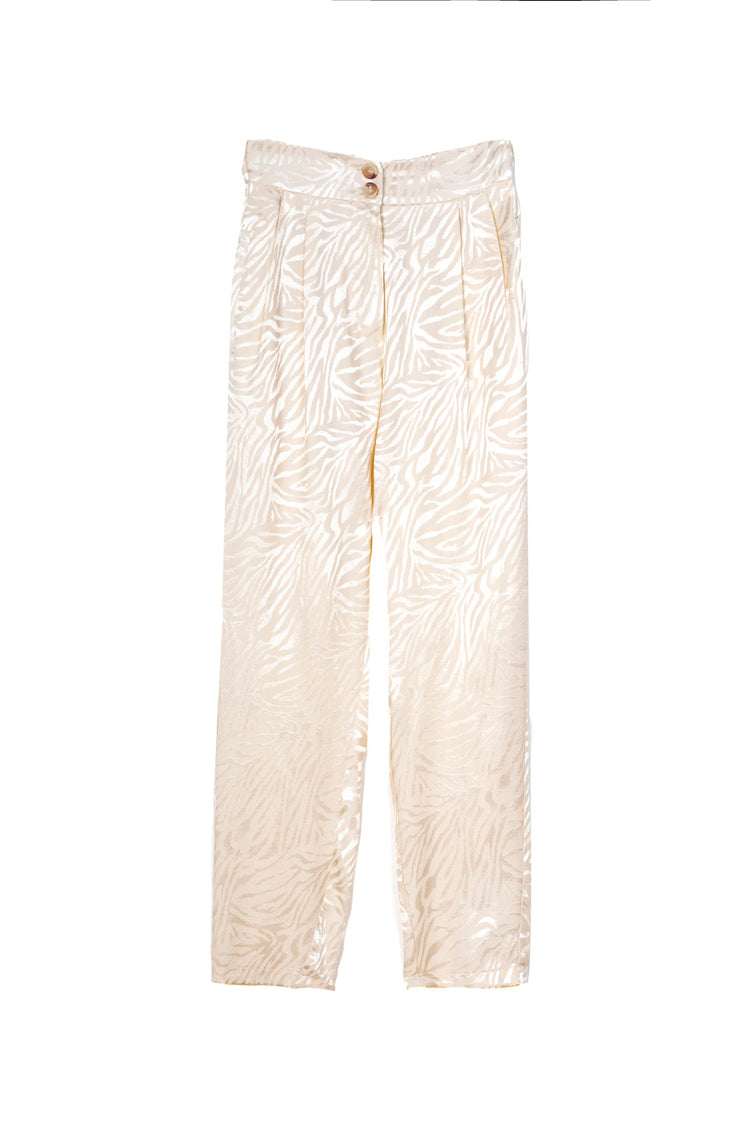 Pantalone in jacquard foliage