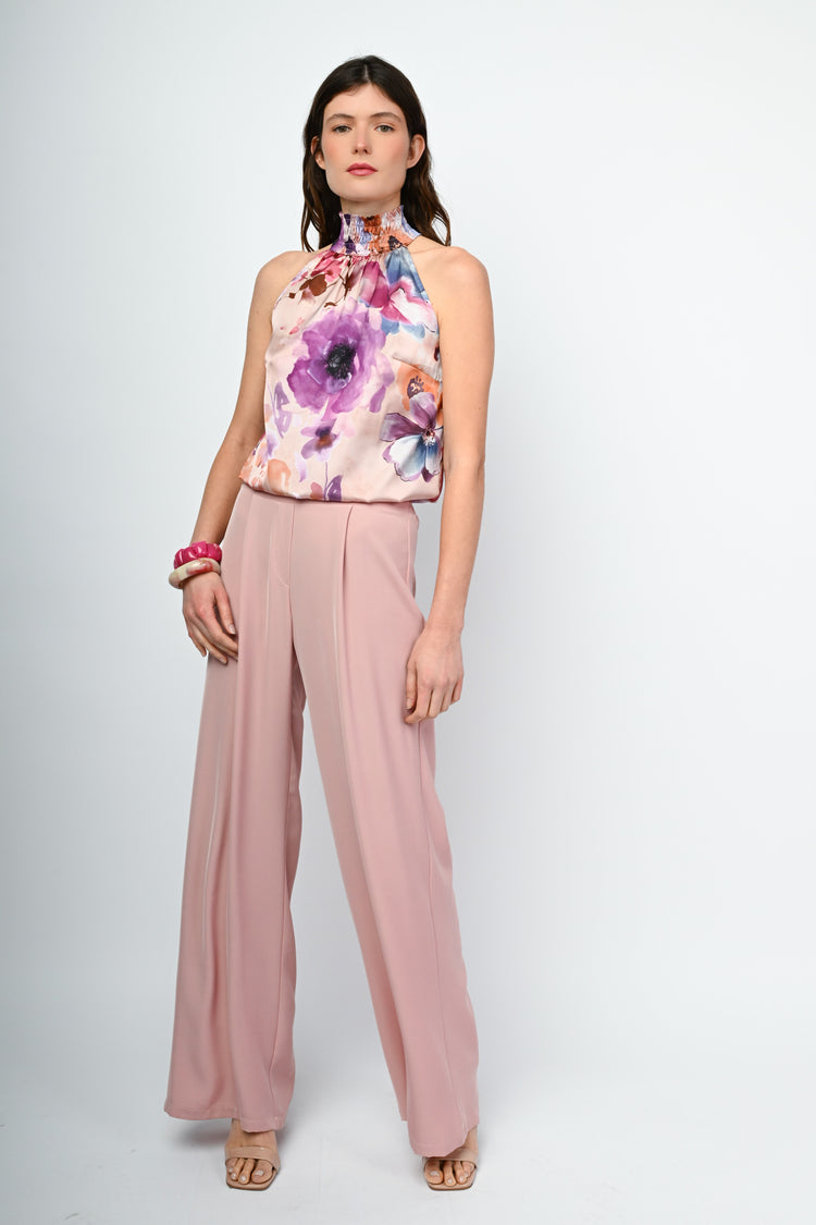 Top allamericana con stampa floreale