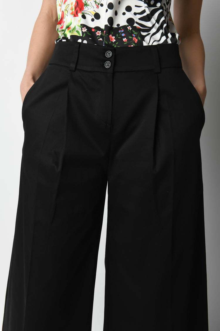 Pantalone palazzo in cotone stretch