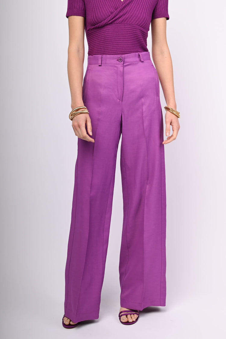 Pantaloni in lino e viscosa