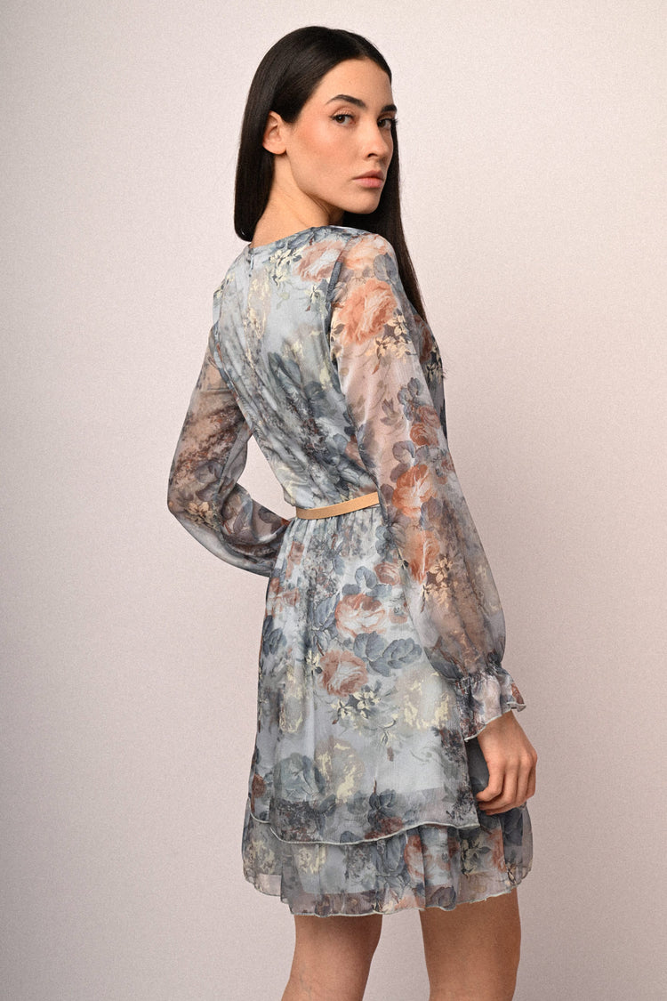 Mini abito a stampa floreale con cintura