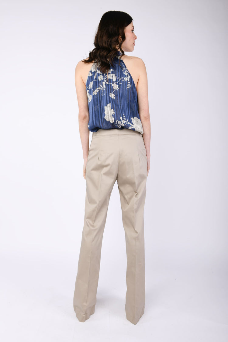 Pantaloni svasati in cotone stretch