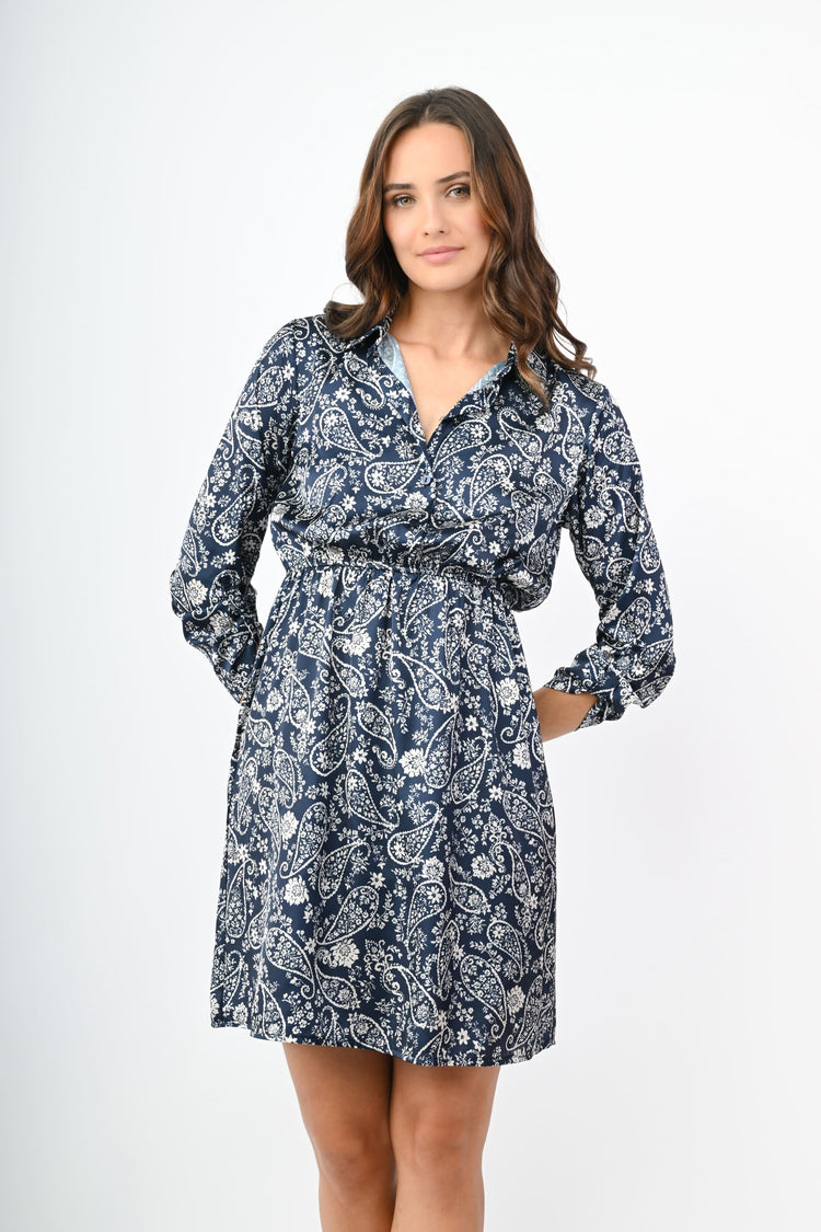 Abito chemisier a stampa paisley