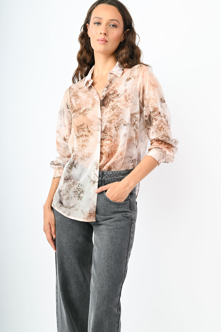 Camicia a stampa floreale