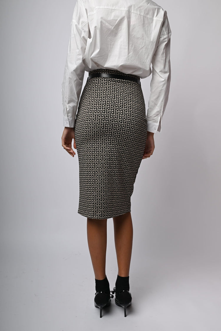 Gonna a tubino in jacquard