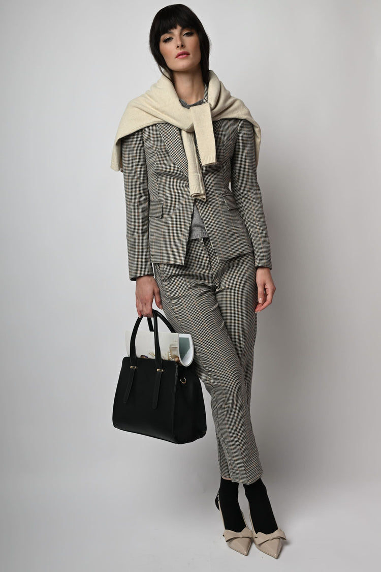 Pantaloni a motivo pied-de-poule