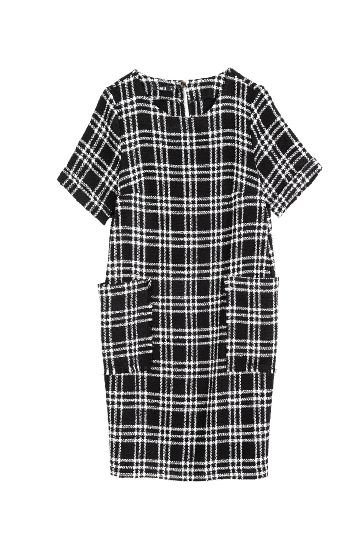 Mini abito in tweed check
