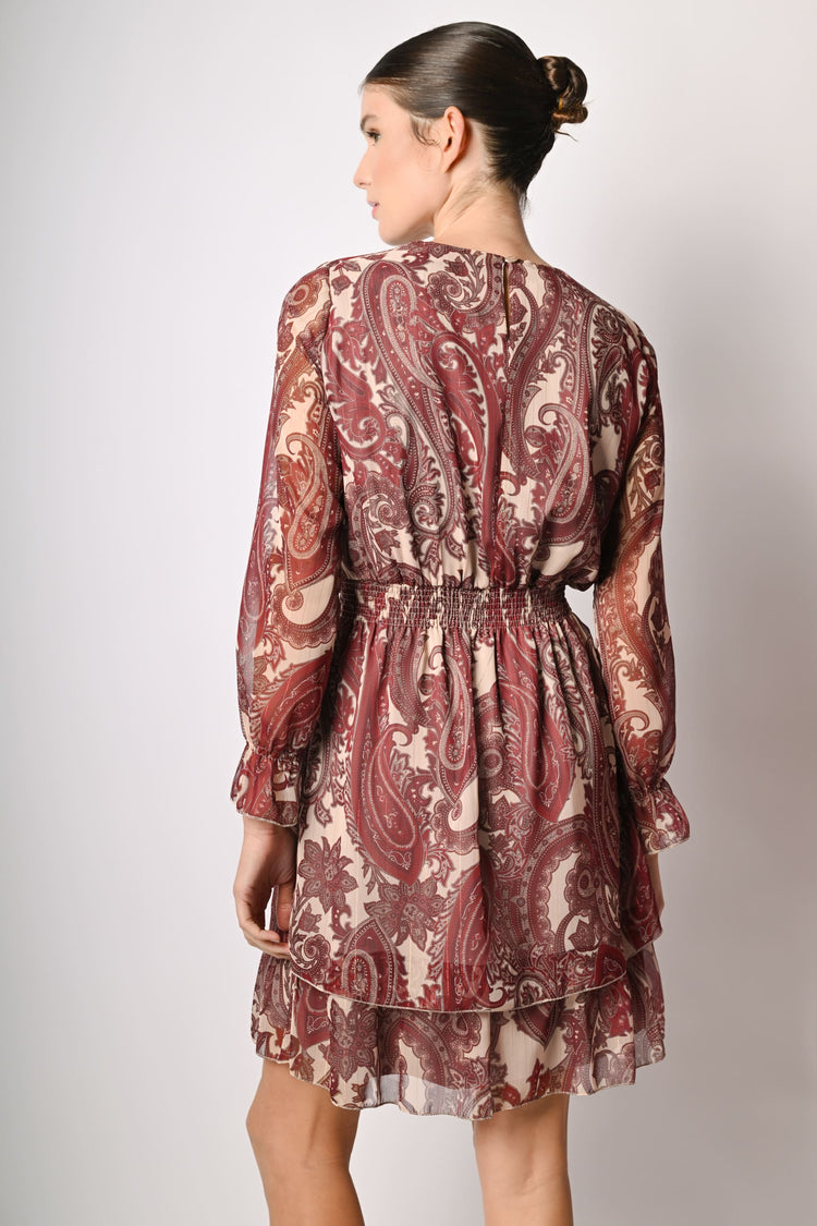Mini abito a blaze con stampa paisley