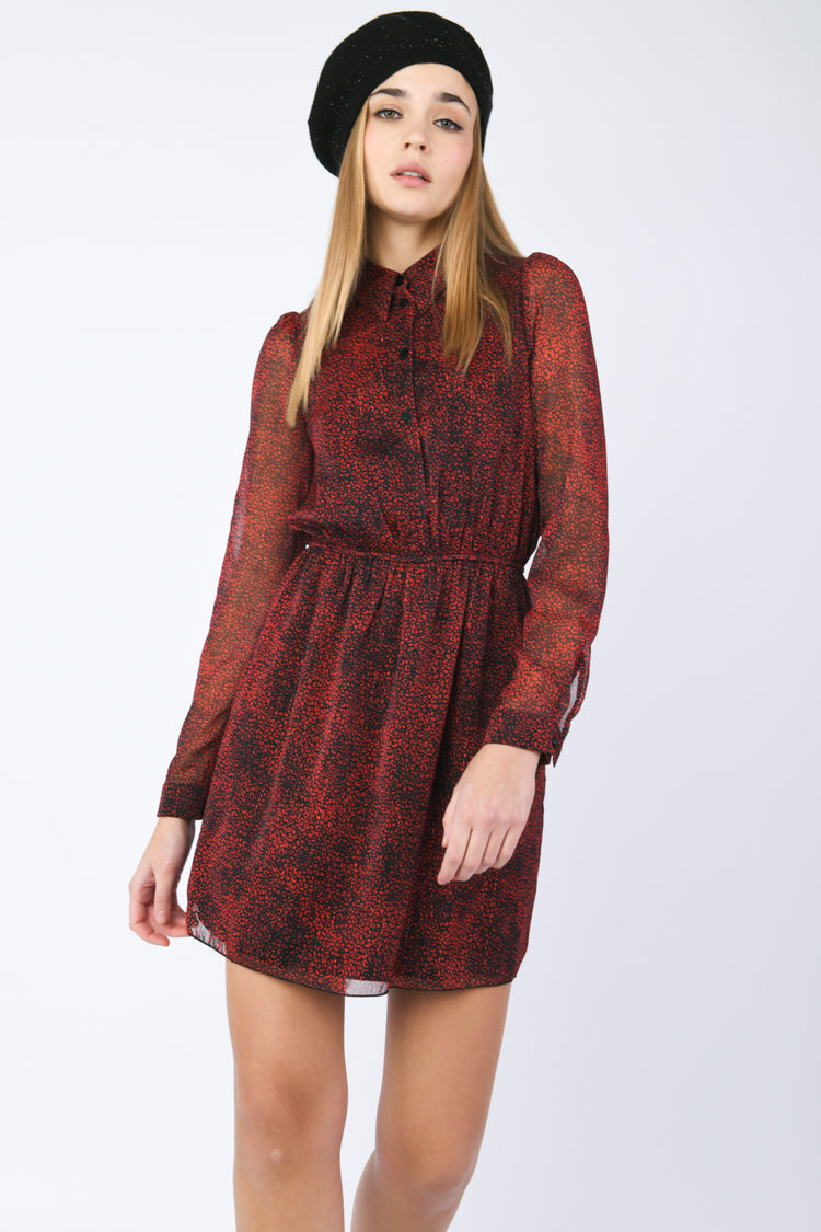 Abito chemisier a stampa leopardata