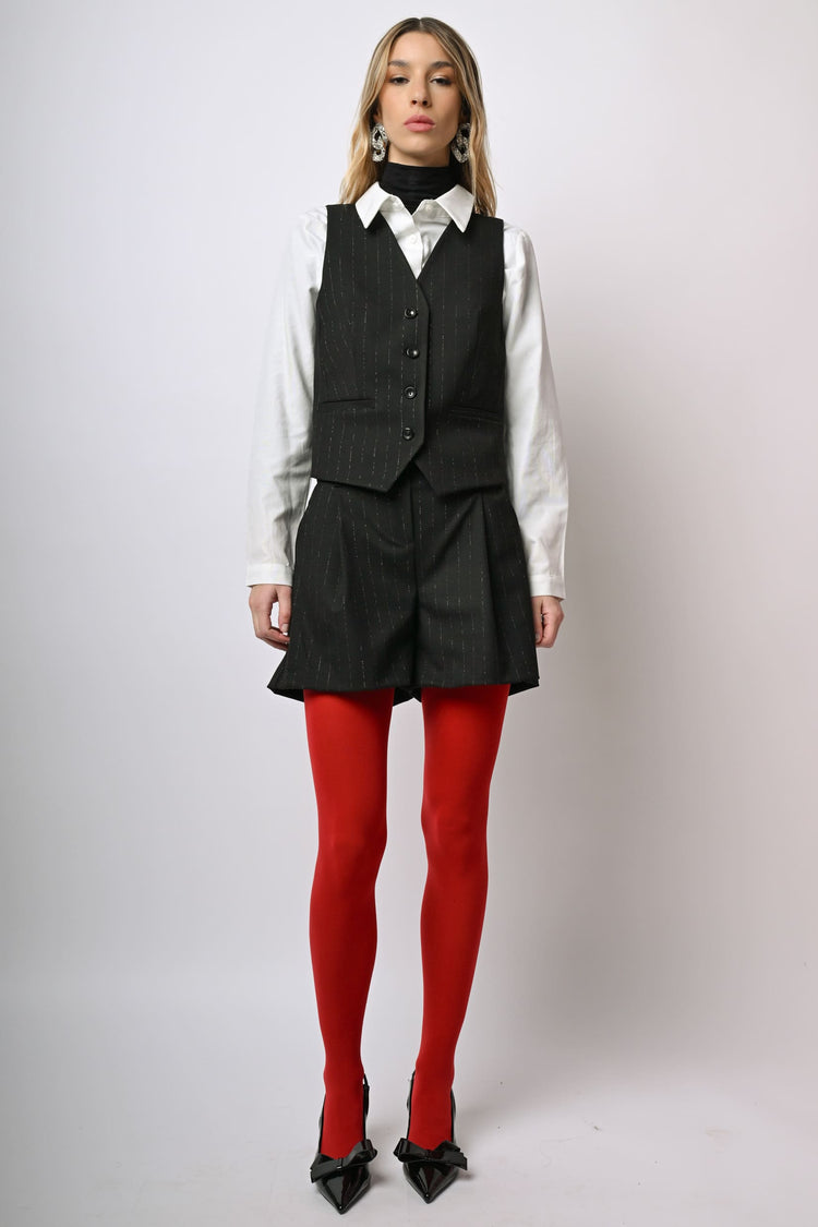 Shorts a stampa gessata lurex