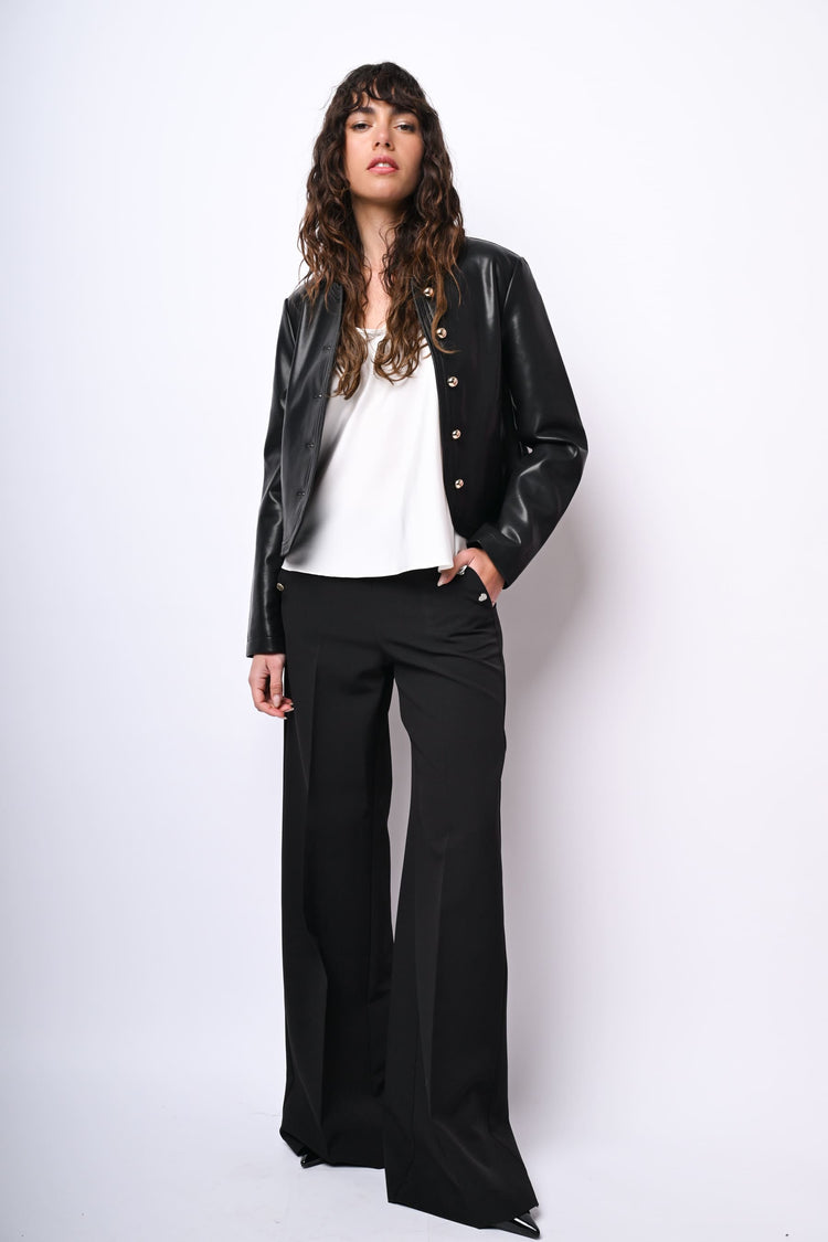 Pantaloni a ponte con bottoni gioiello