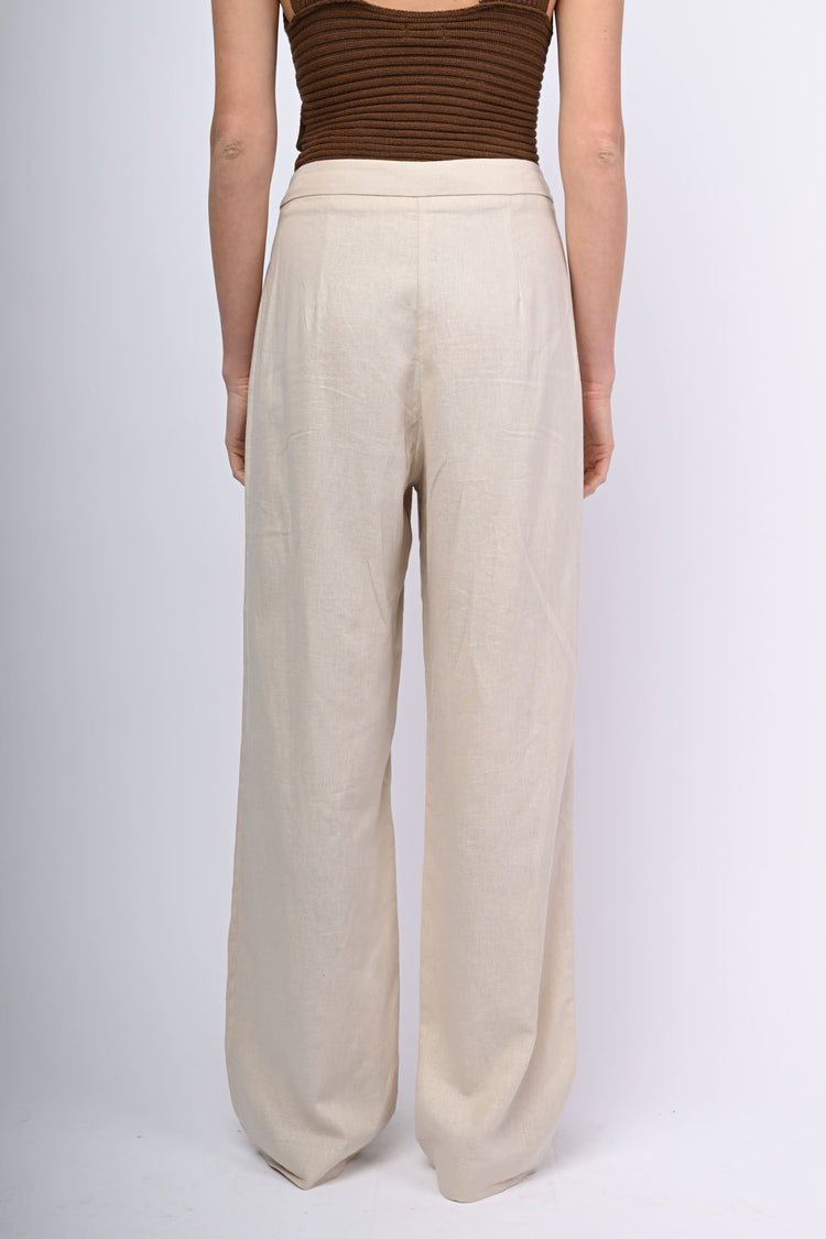 Pantaloni in lino e viscosa