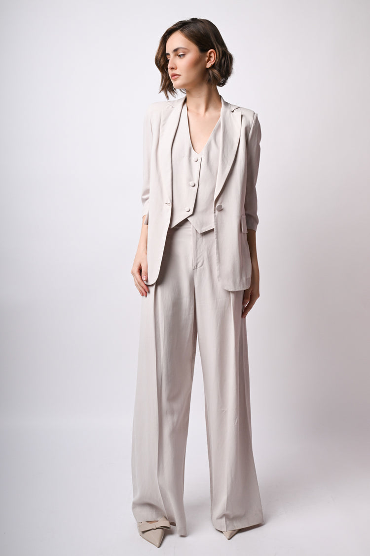 Blazer in viscosa e lino