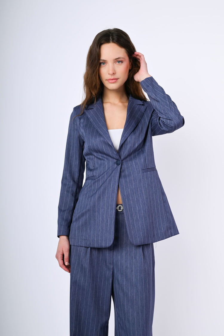 Blazer monopetto gessato