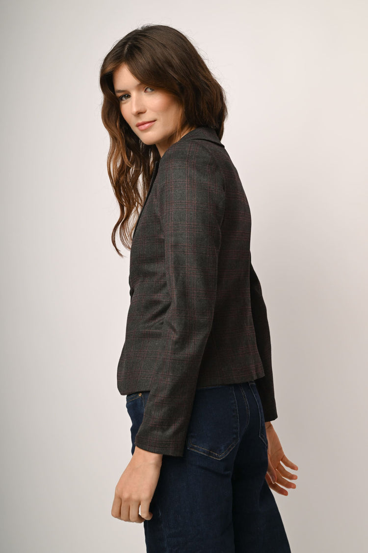 Blazer monopetto a stampa check