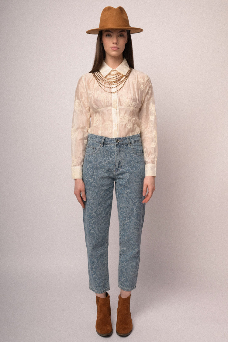 Jeans disegno cachemire