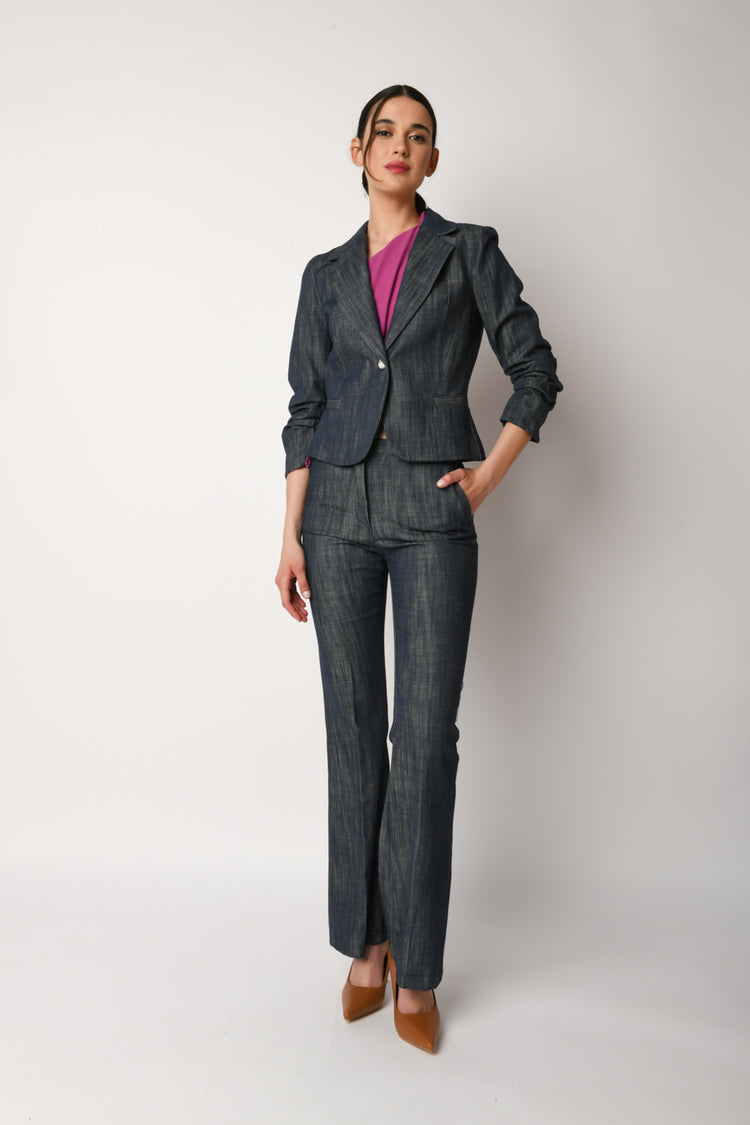 Blazer monopetto in cotone