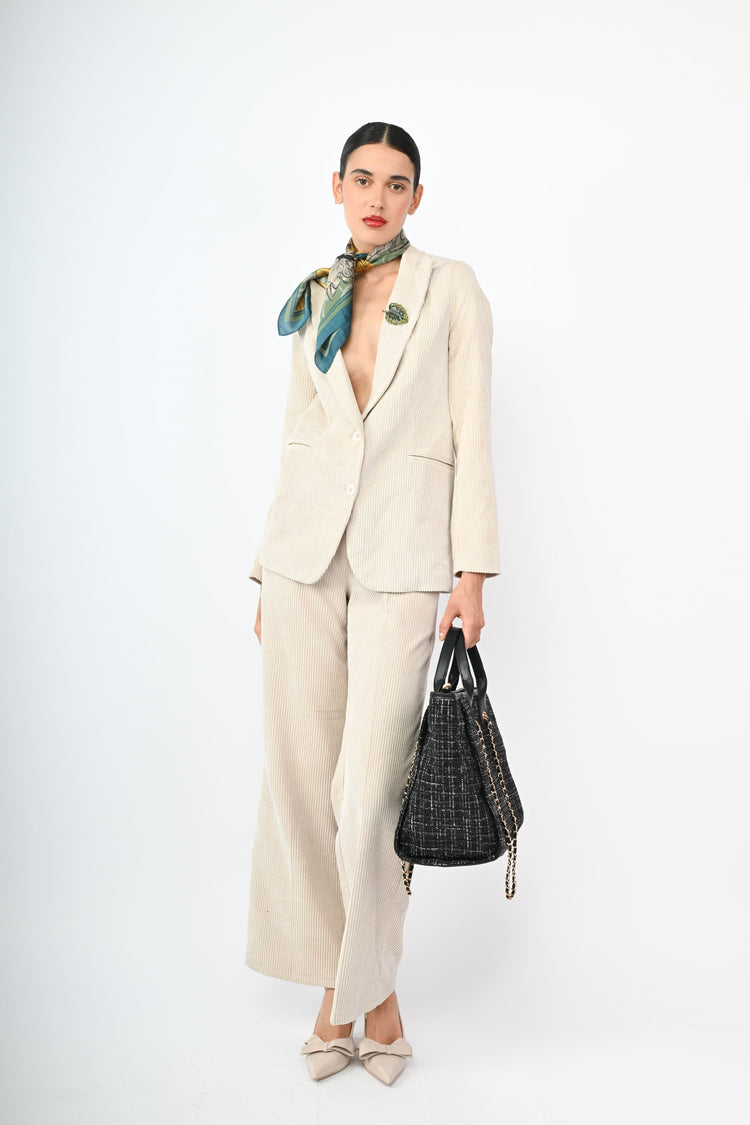 Pantaloni palazzo in velluto a coste