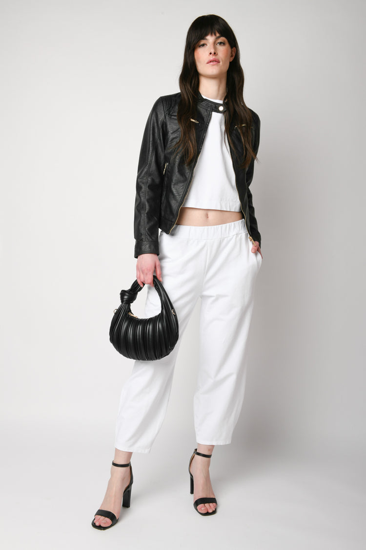 Giacca stile biker in similpelle