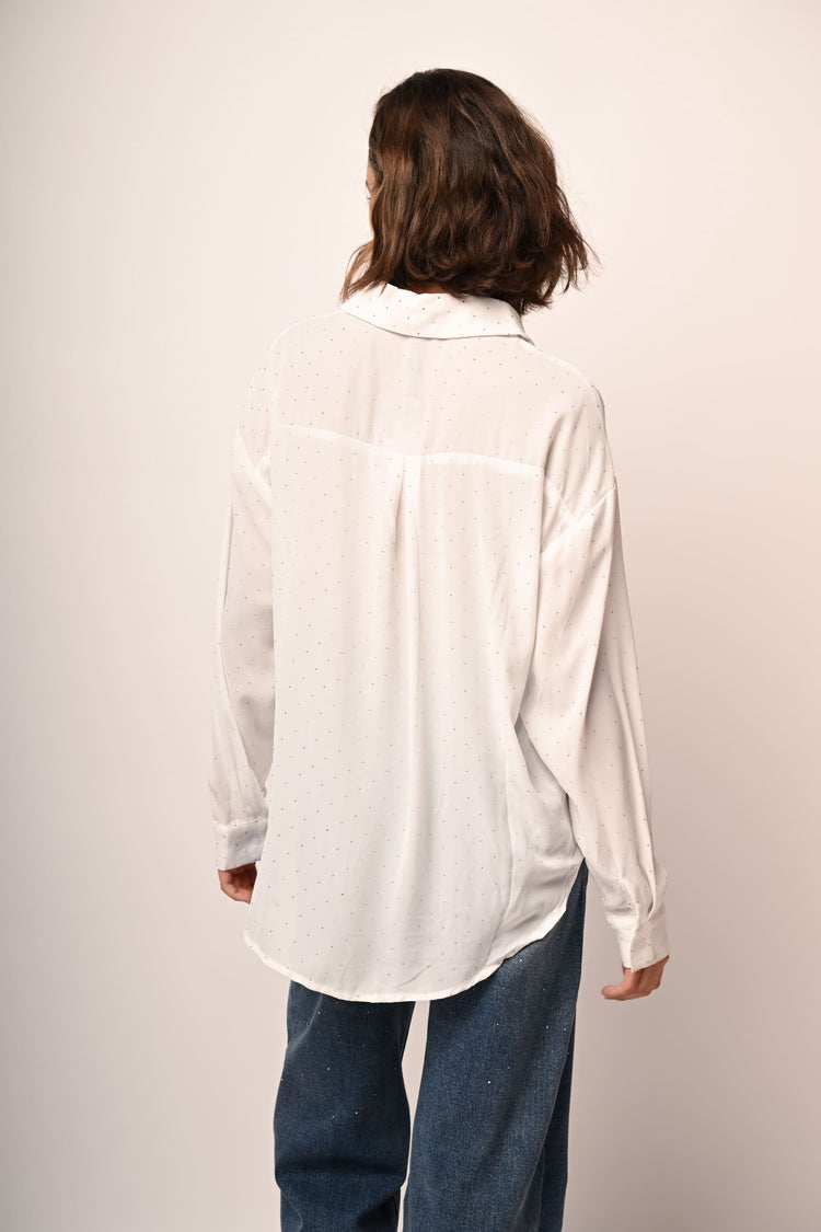 Camicia oversize con strass