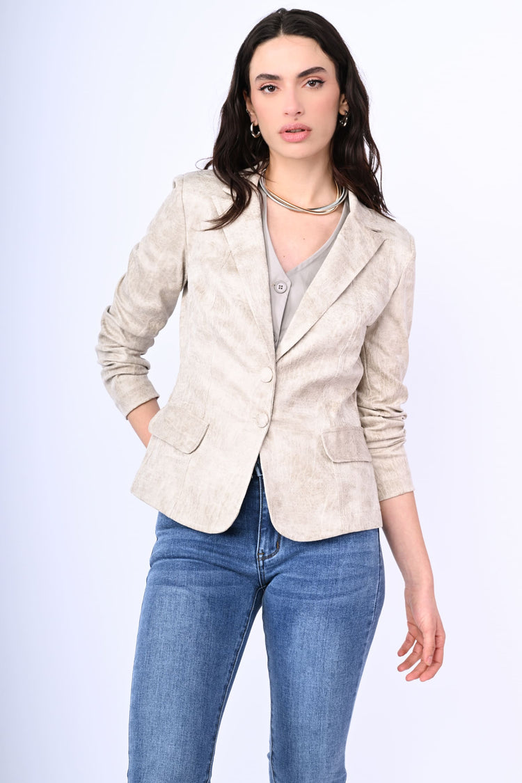 Blazer monopetto similpelle