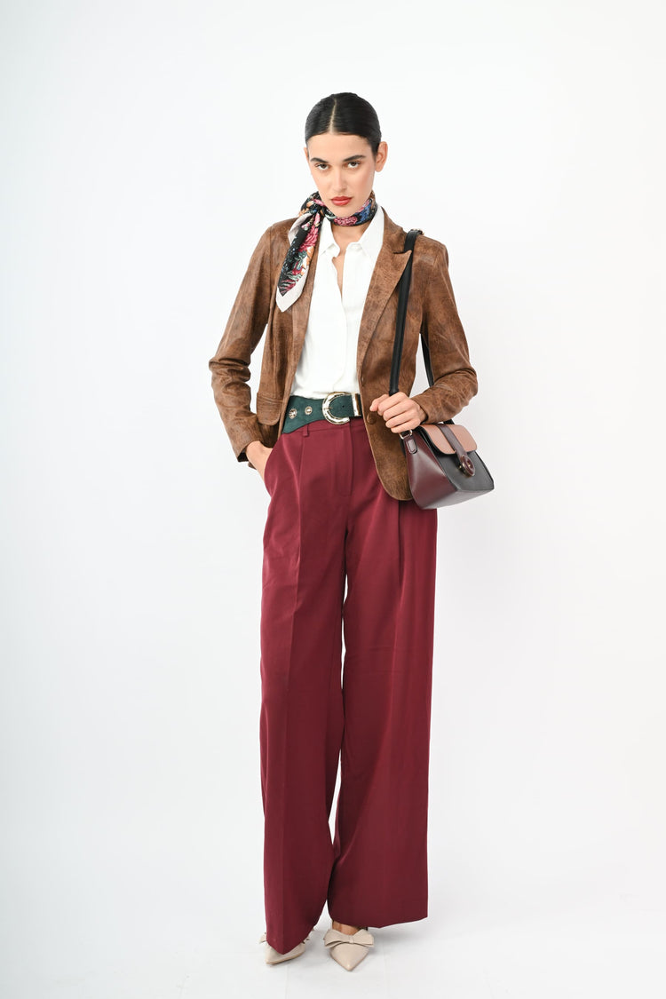 Blazer monopetto in similpelle