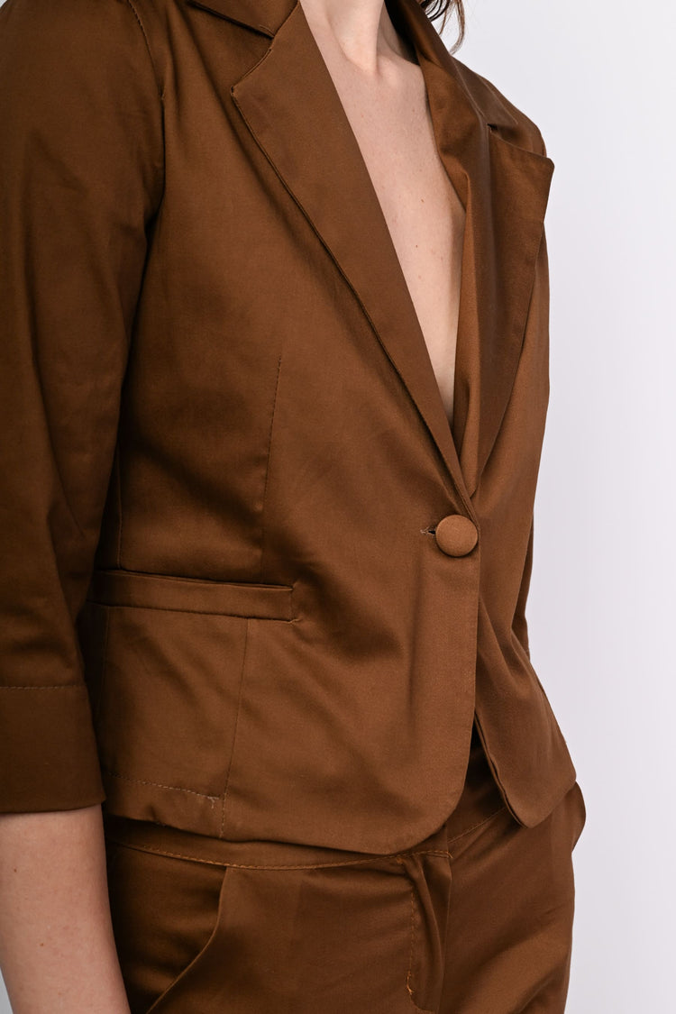 Blazer monopetto in raso